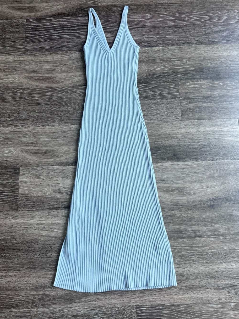 Abercrombie & Fitch blue ribbed knit bodycon dress - Picture 3 of 7
